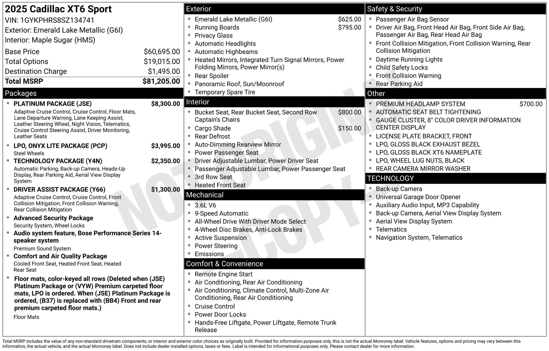 Used 2025 Cadillac XT6 Sport w/ Platinum Package image 15