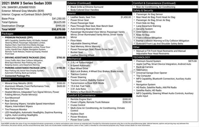 Used 2021 BMW 330i Sedan w/ Premium Package RWD image 41