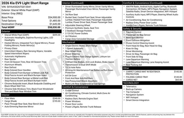 New 2026 Kia EV9 Light RWD image 15