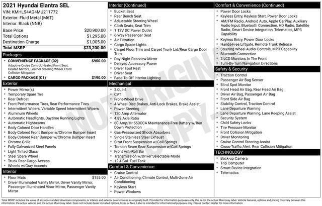 Used 2021 Hyundai Elantra SEL w/ Convenience Package image 3