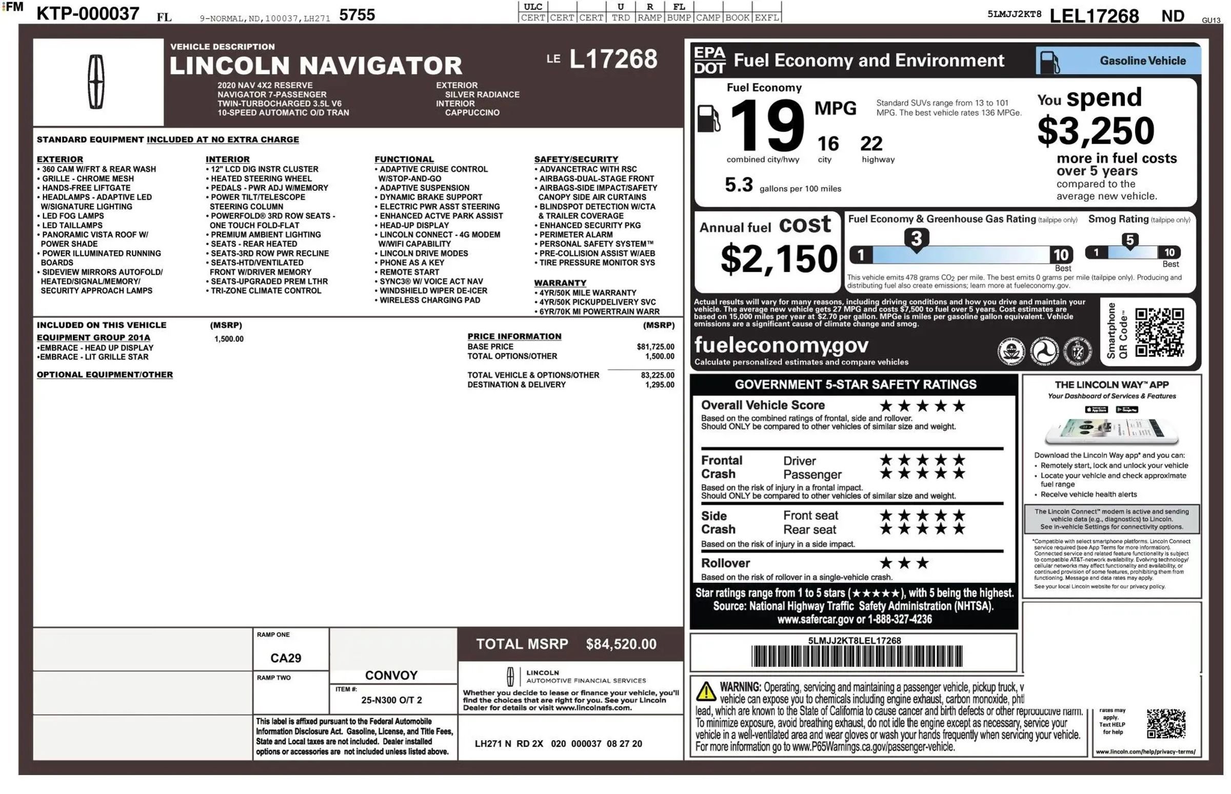 Used 2020 Lincoln Navigator Reserve w/ Equipment Group 201A Reserve RWD image 4