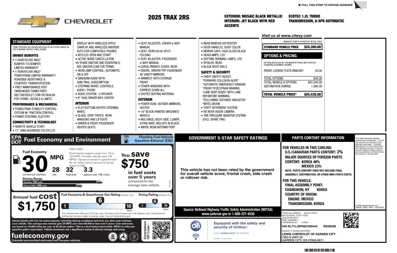 Used 2025 Chevrolet Trax RS FWD image 51