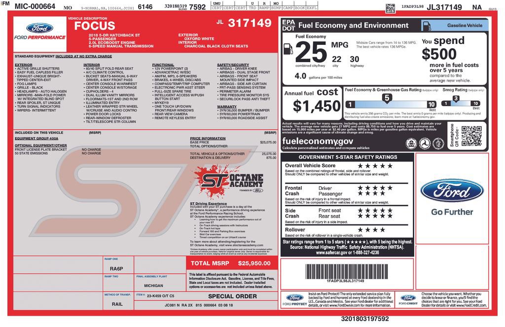 Used 2018 Ford Focus ST FWD image 26