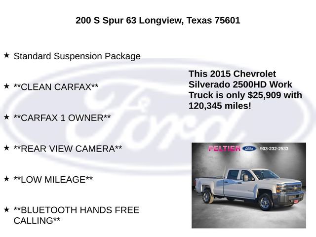 Used 2015 Chevrolet Silverado 2500 W/T w/ WT Convenience Package image 5