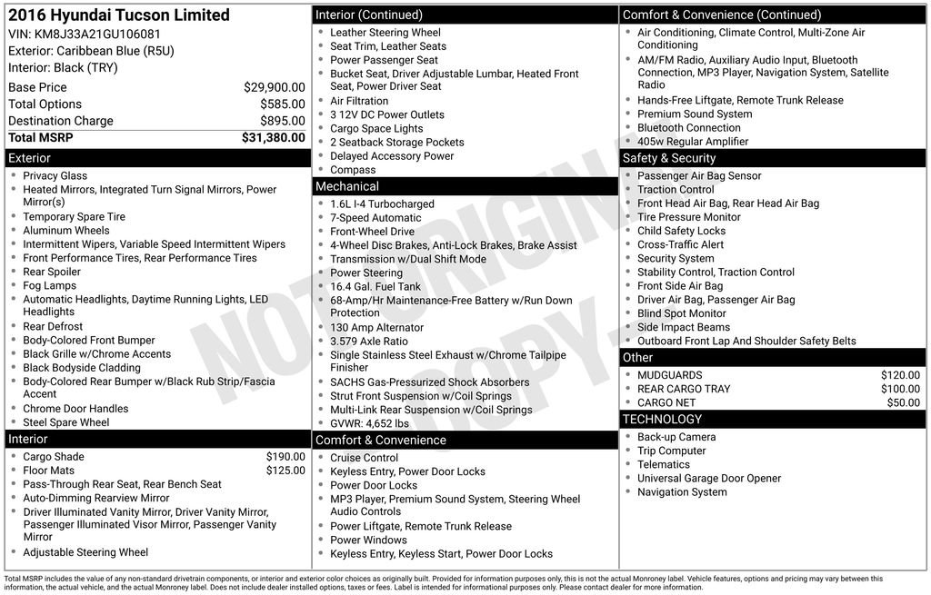 Used 2016 Hyundai Tucson Limited FWD image 35