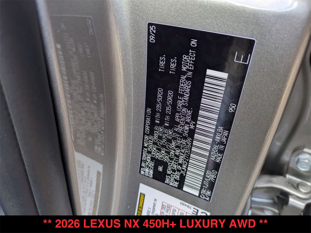 New 2026 Lexus NX 450h+ AWD w/ Accessory Package (K3) image 19