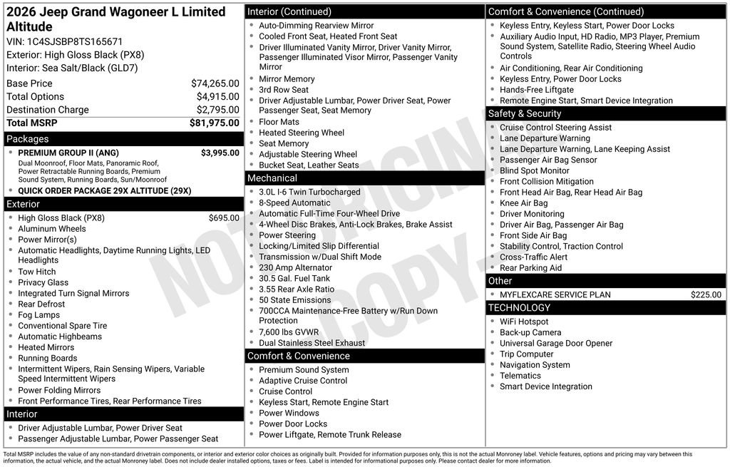 New 2026 Jeep Grand Wagoneer L Limited w/ Premium Group II AWD/4WD image 42