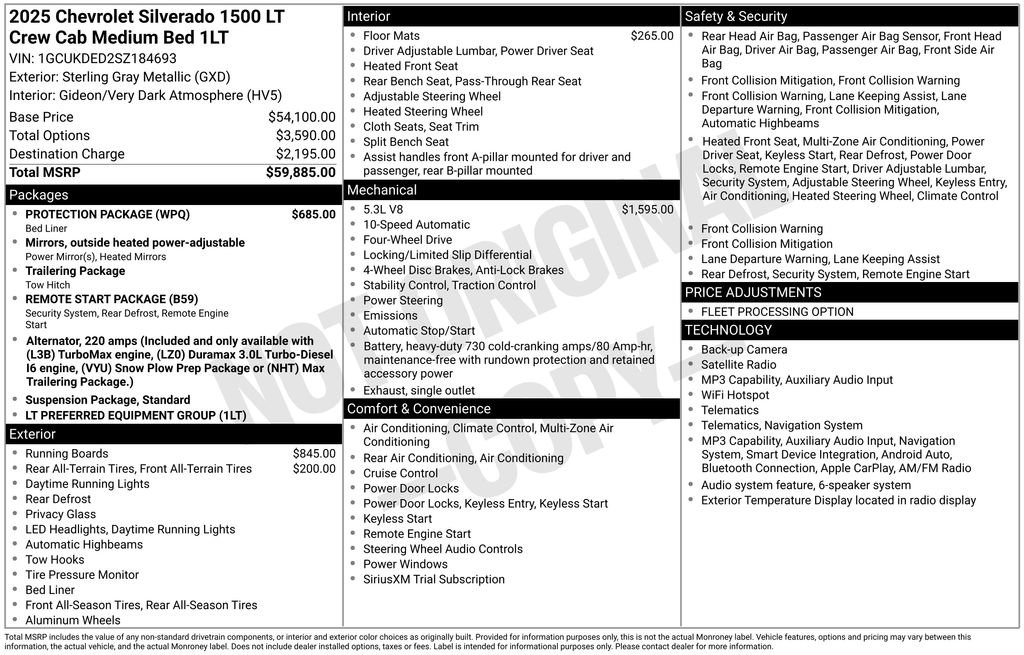 Used 2025 Chevrolet Silverado 1500 LT w/ Protection Package AWD/4WD image 32
