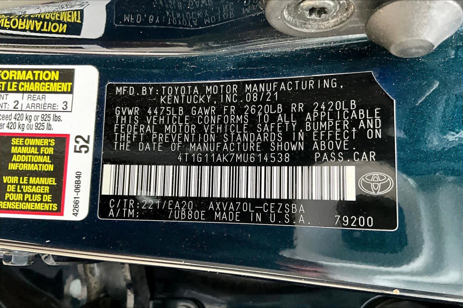 Used 2021 Toyota Camry SE FWD image 34
