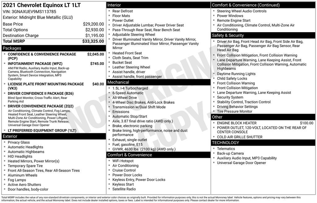 Used 2021 Chevrolet Equinox LT AWD/4WD image 38