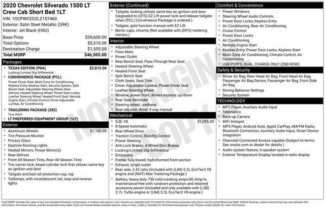 Used 2020 Chevrolet Silverado 1500 LT w/ Texas Edition RWD image 26