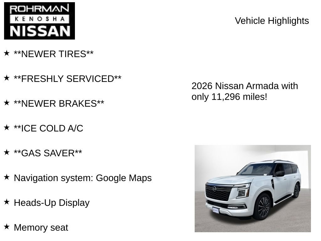 Used 2026 Nissan Armada Platinum Reserve AWD/4WD image 8