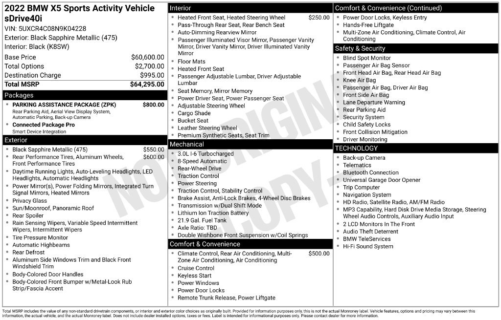Used 2022 BMW X5 sDrive40i w/ Parking Assistance Package RWD image 4