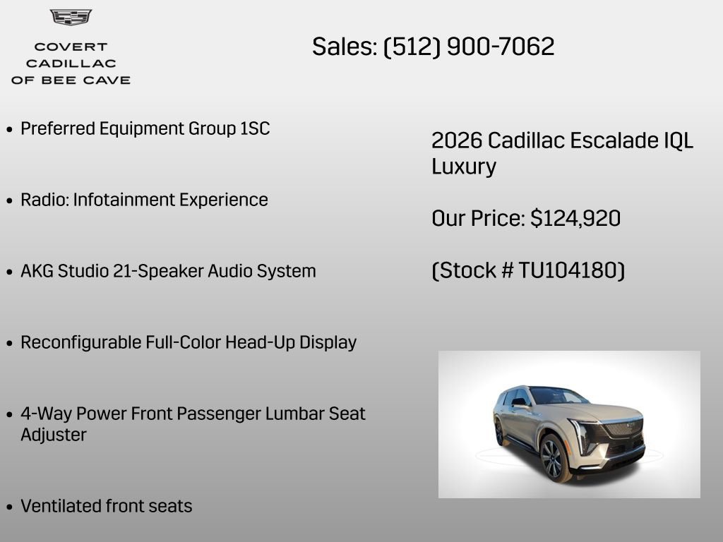 New 2026 Cadillac Escalade IQL Luxury image 6