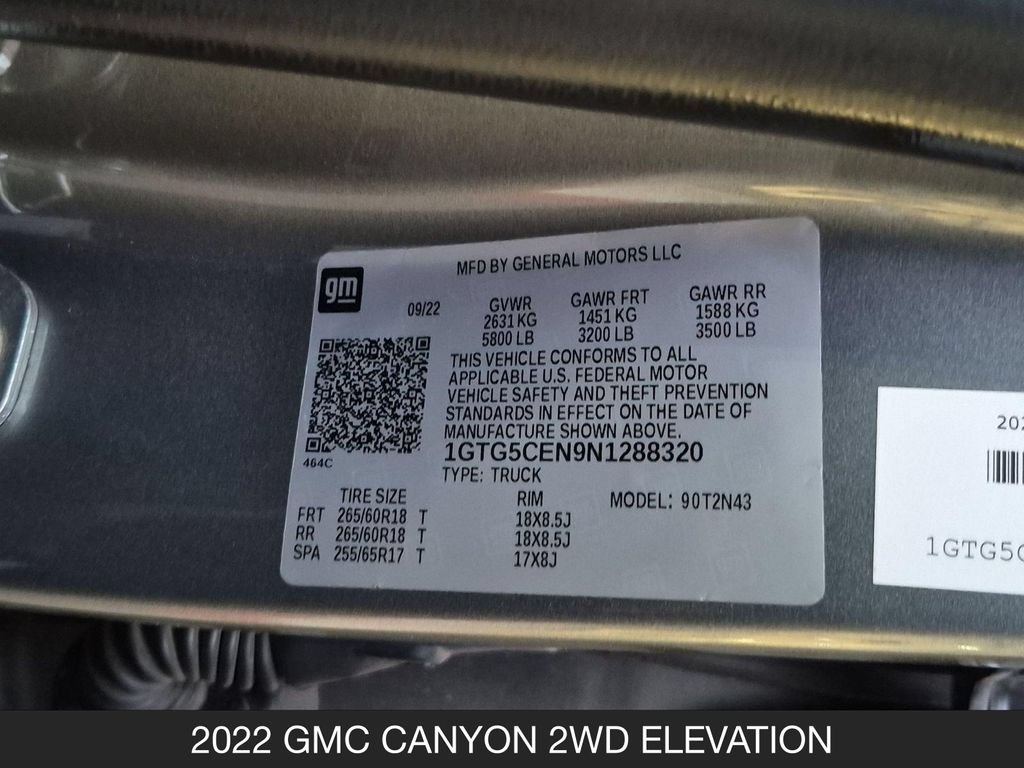 Used 2022 GMC Canyon Elevation w/ Trailering Package RWD image 25