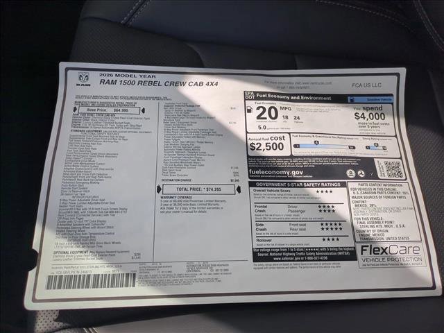 New 2026 RAM 1500 Rebel w/ Rebel Level 2 Equipment Group image 18