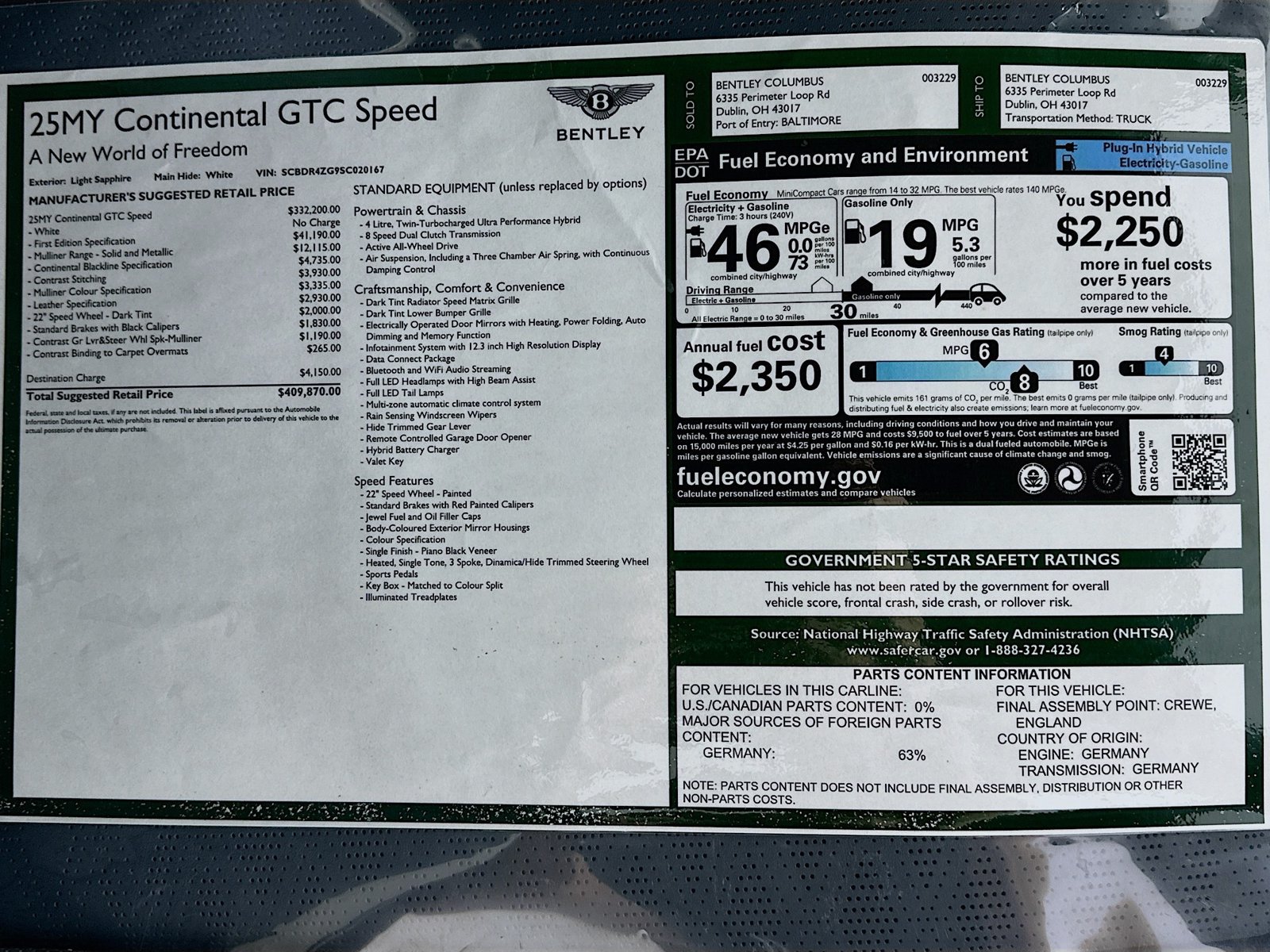 New 2025 Bentley Continental GT Speed AWD/4WD image 46