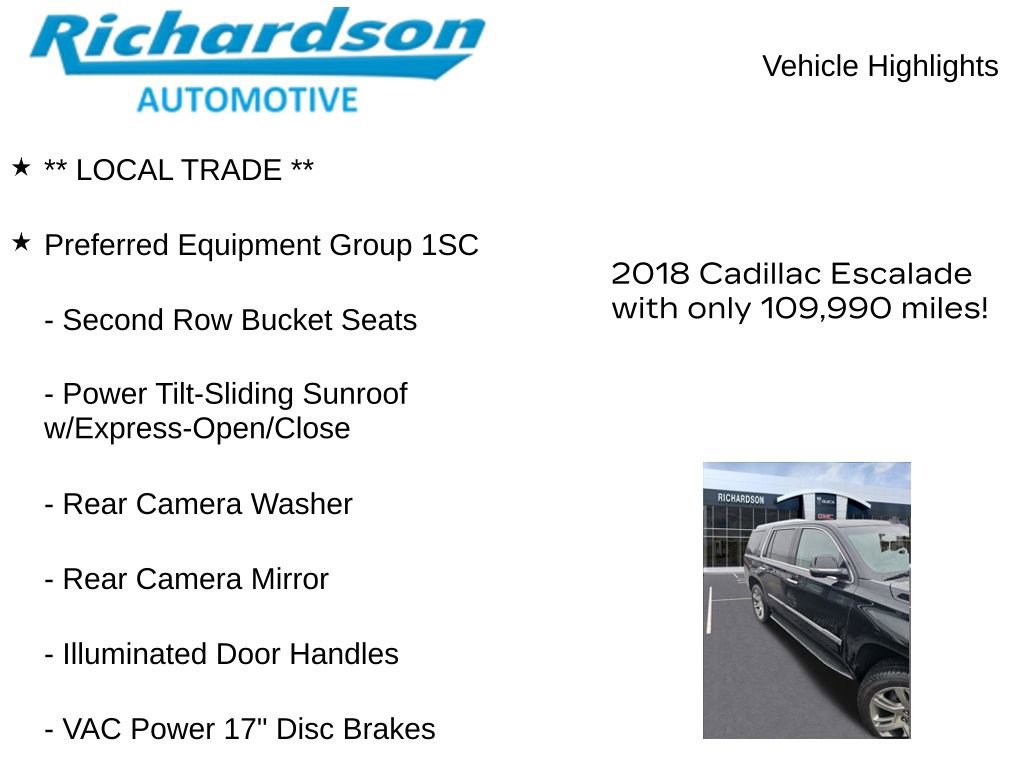 Used 2018 Cadillac Escalade Premium Luxury AWD/4WD image 11