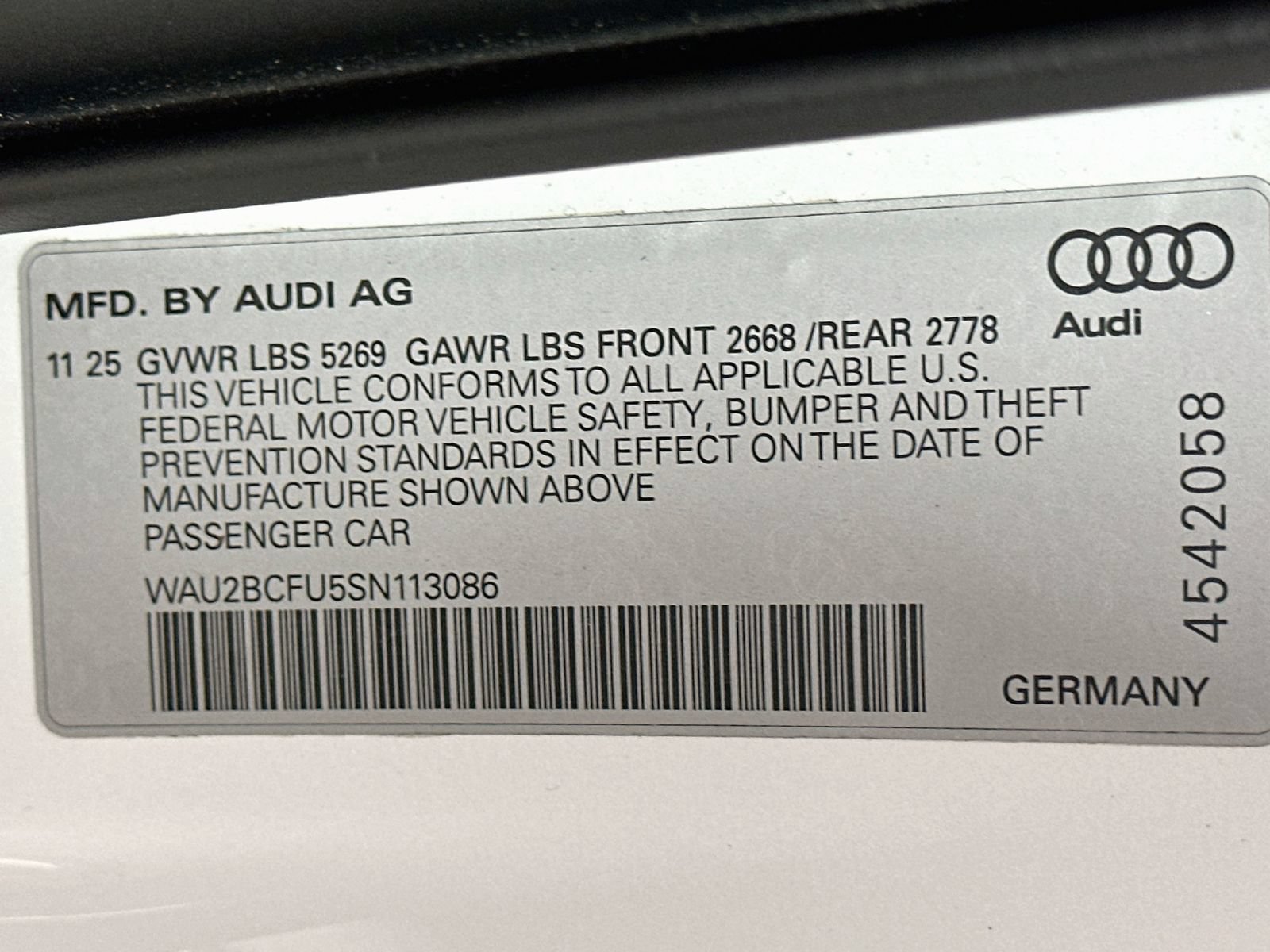 Used 2025 Audi A5 2.0T Premium Plus w/ Premium Plus AWD/4WD image 47