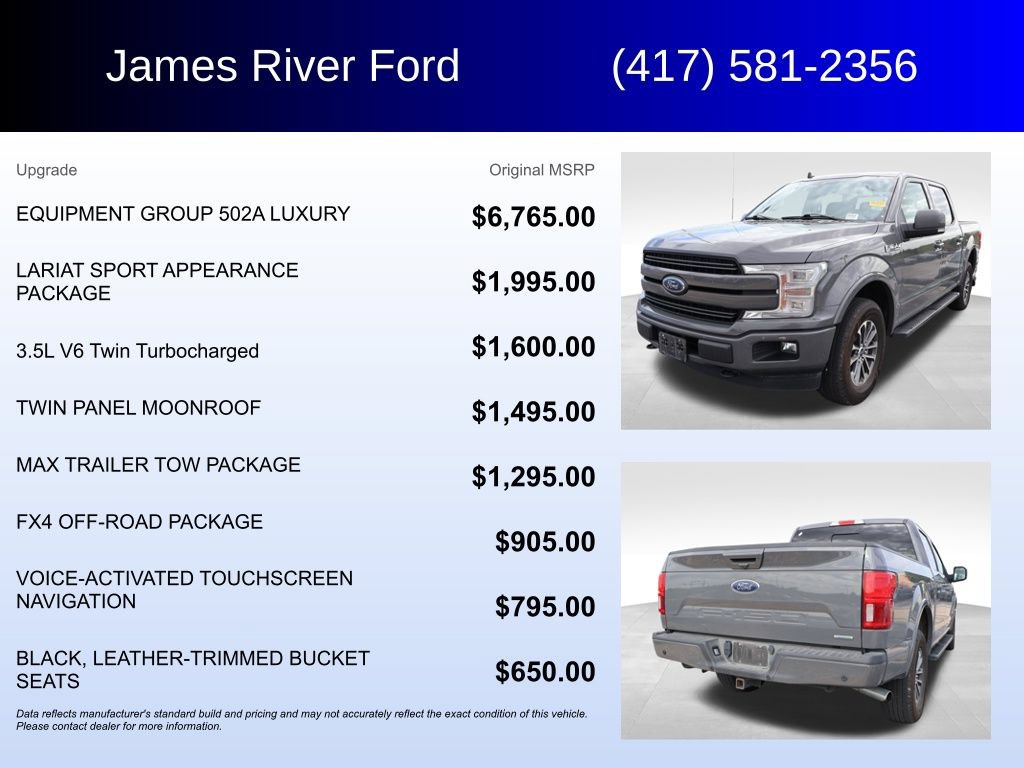 Used 2020 Ford F150 Lariat w/ Equipment Group 502A Luxury AWD/4WD image 5