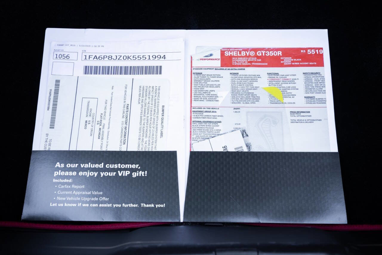 Used 2019 Ford Mustang Shelby GT350R w/ GT350R Equipment Group 920A image 96