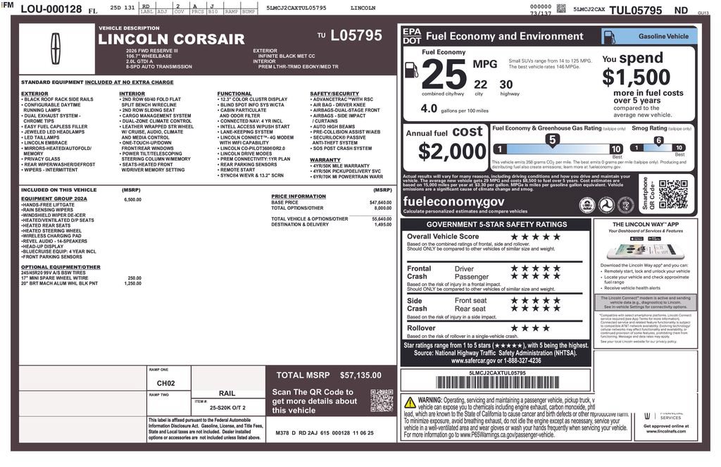 New 2026 Lincoln Corsair Reserve FWD image 5