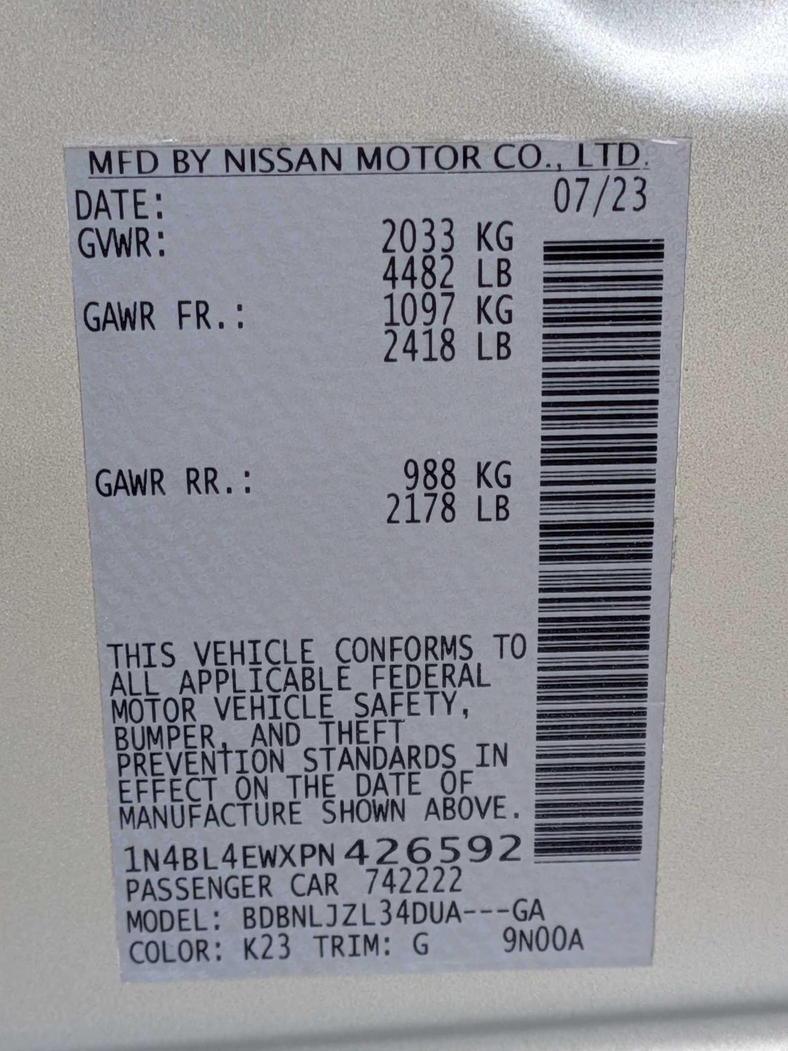 Used 2023 Nissan Altima 2.5 SL AWD/4WD image 31