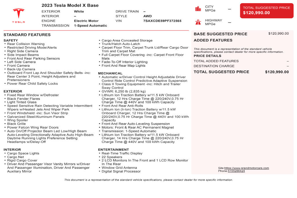 Used 2023 Tesla Model X AWD/4WD image 3