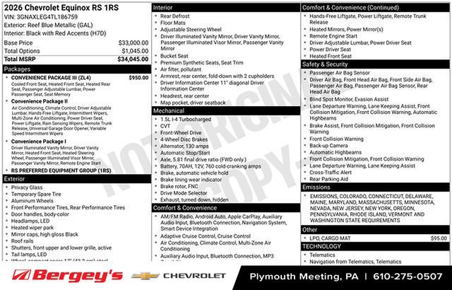 New 2026 Chevrolet Equinox RS w/ Convenience Package III image 10