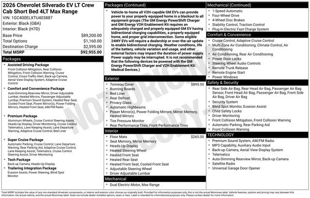 Used 2026 Chevrolet Silverado EV LT
