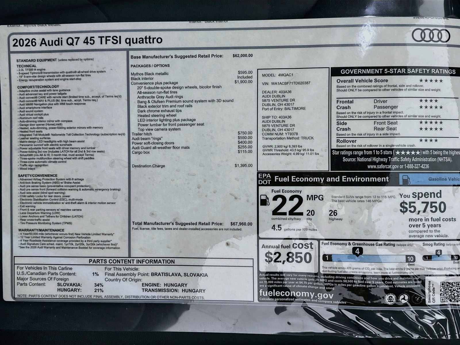 New 2026 Audi Q7 2.0T Premium Plus AWD/4WD image 48