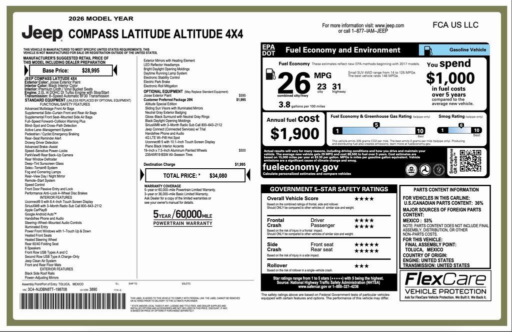 New 2026 Jeep Compass Latitude image 2