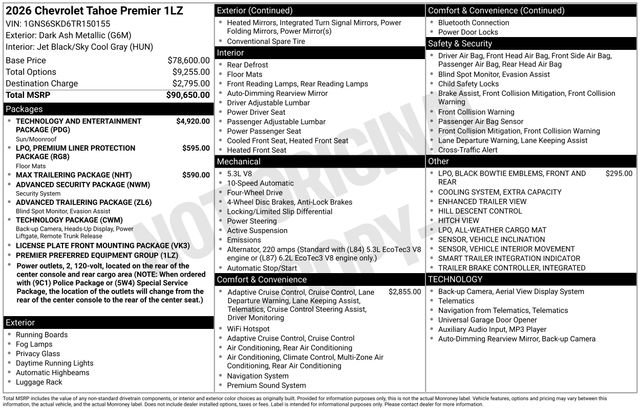 New 2026 Chevrolet Tahoe Premier image 18