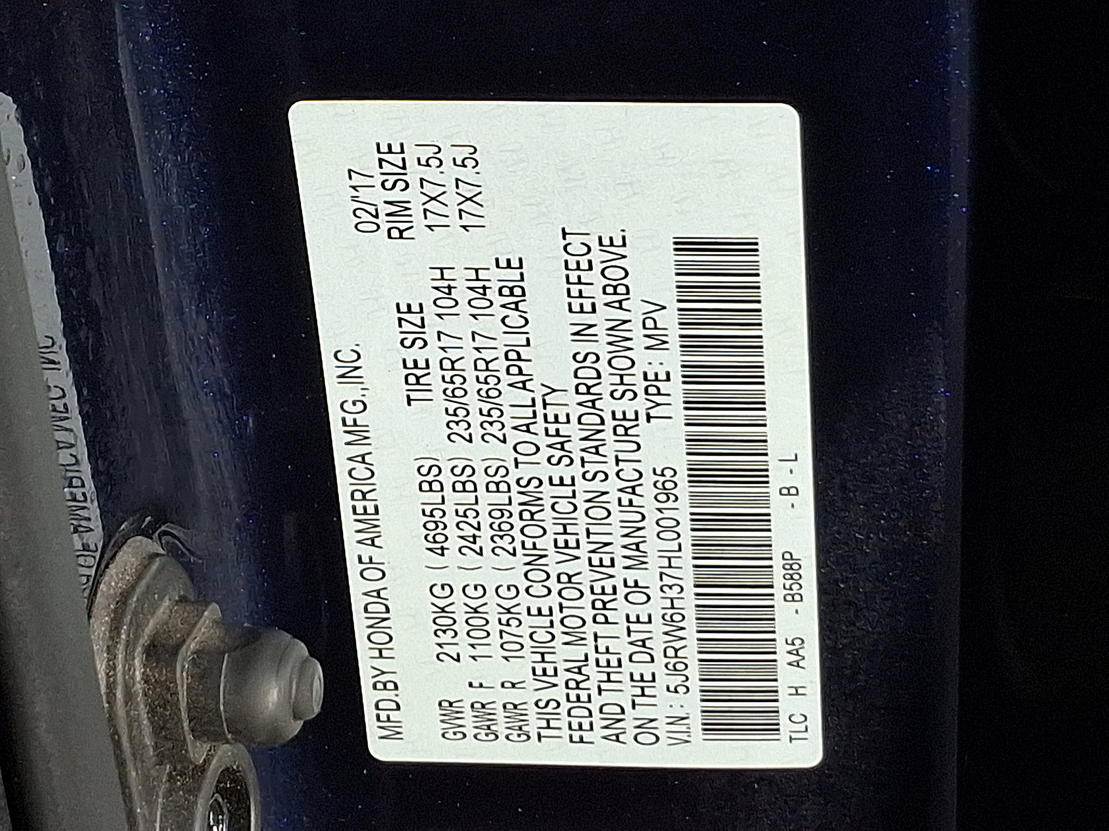 Used 2017 Honda CR-V LX image 25