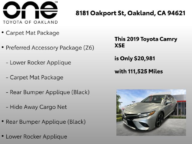 Certified 2019 Toyota Camry XSE FWD image 7