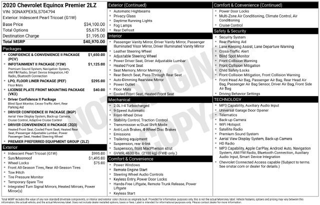 Used 2020 Chevrolet Equinox Premier FWD image 67