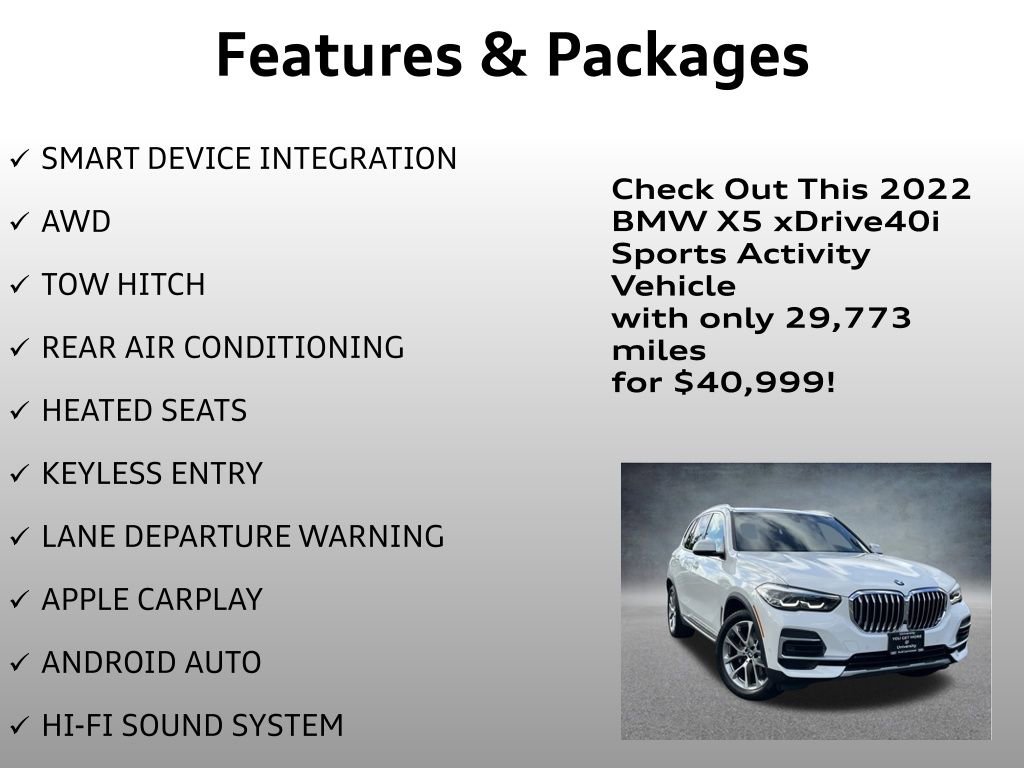 Used 2022 BMW X5 xDrive40i w/ Premium Package image 8
