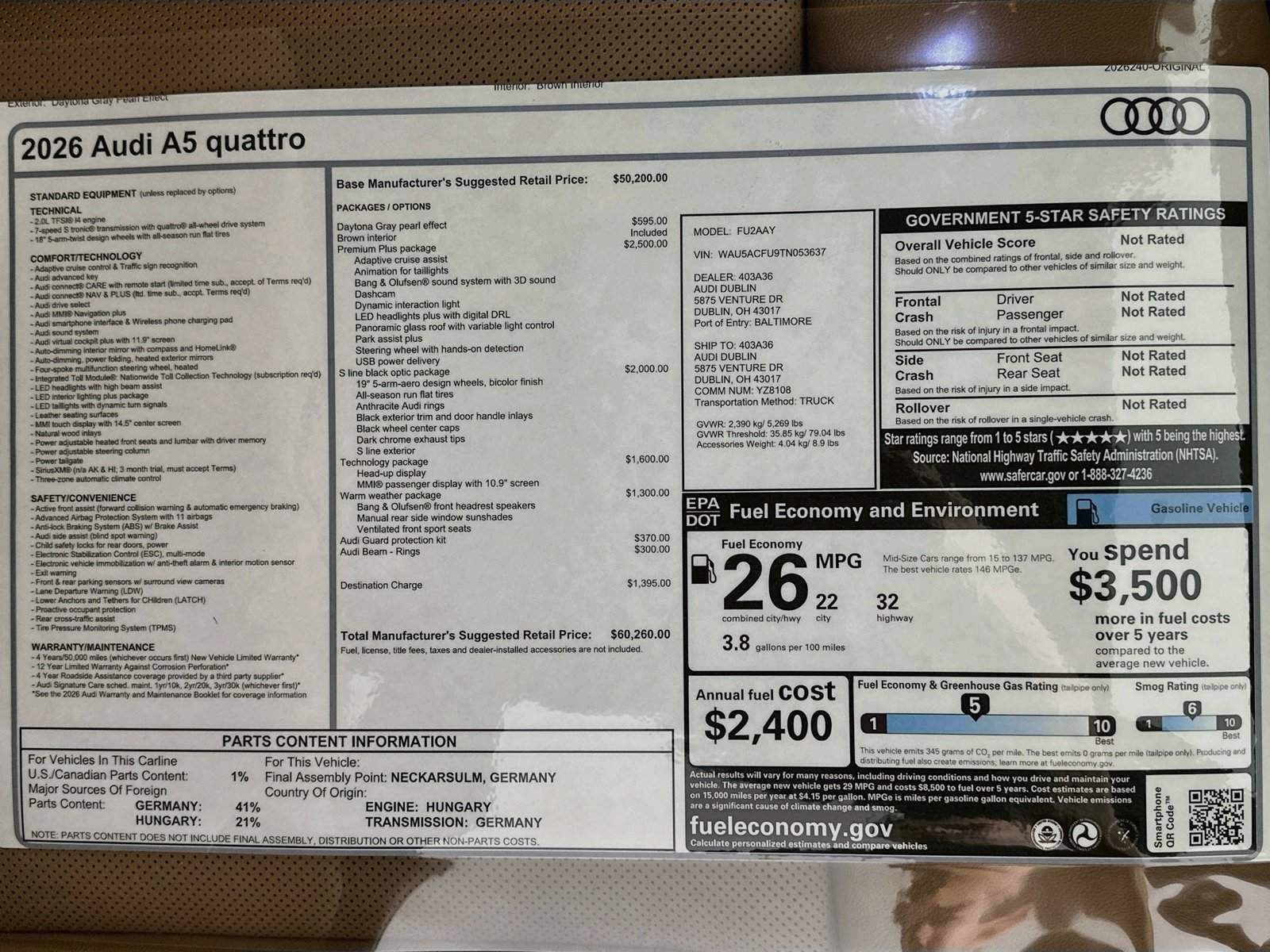 New 2026 Audi A5 Premium Plus AWD/4WD image 48