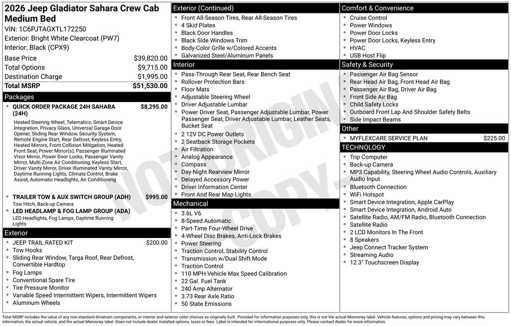 New 2026 Jeep Gladiator Sport AWD/4WD image 33