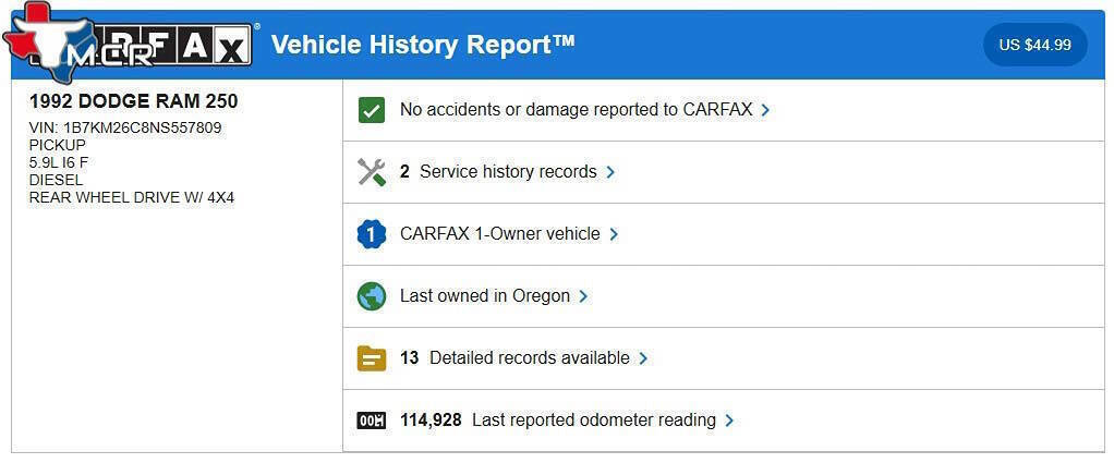 Used 1992 Dodge D/W Truck 250 image 3