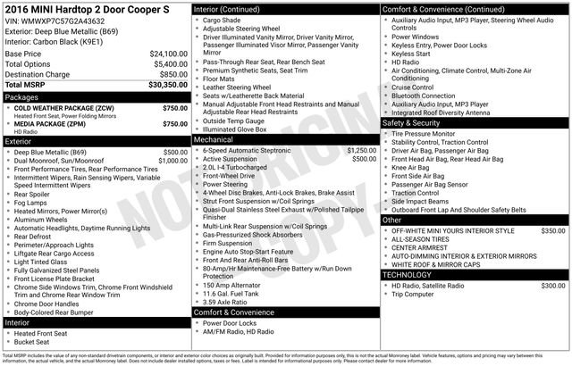Used 2016 MINI Cooper S