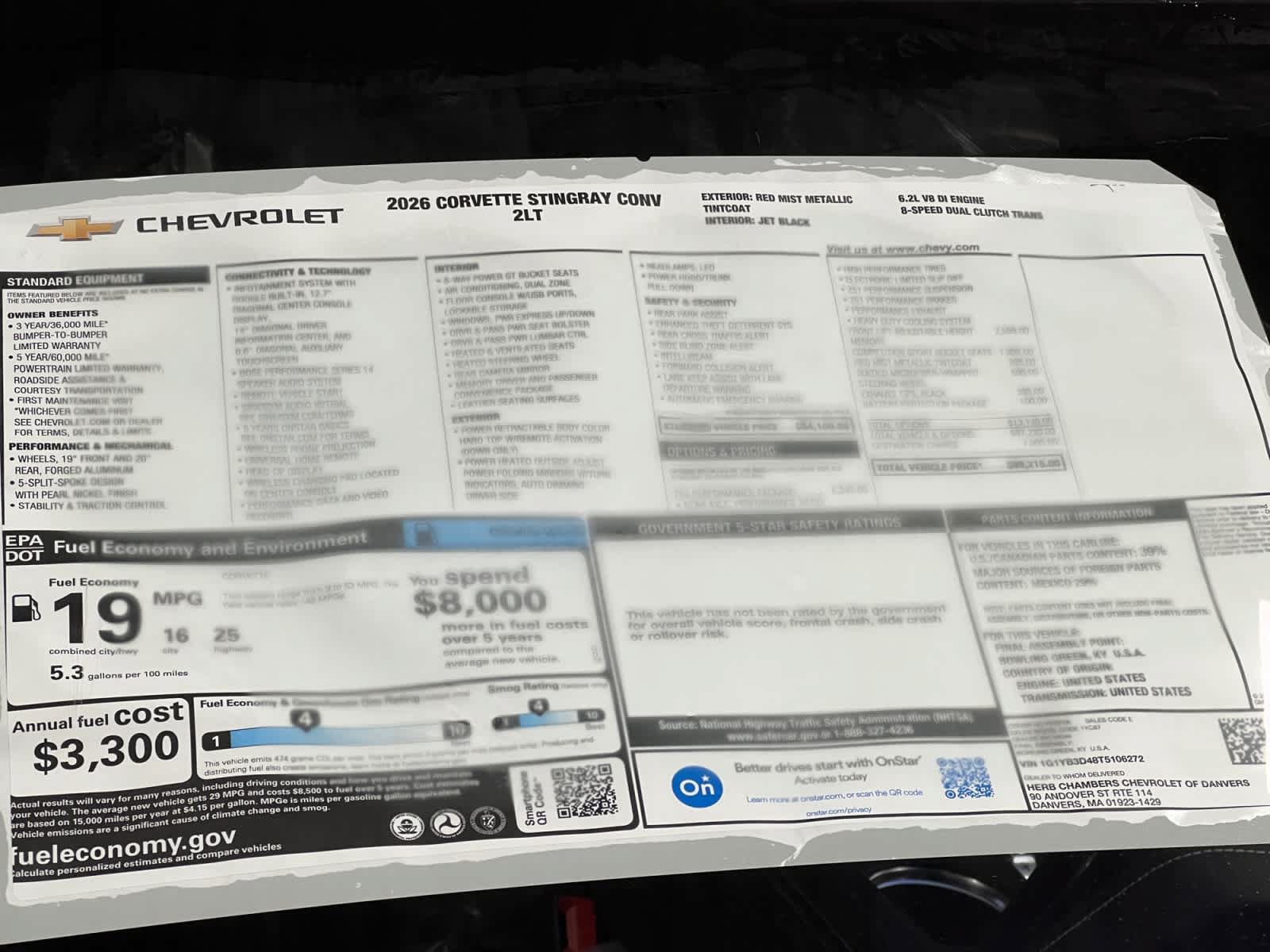 New 2026 Chevrolet Corvette Stingray Preferred Conv w/ Z51 Performance Package RWD image 13