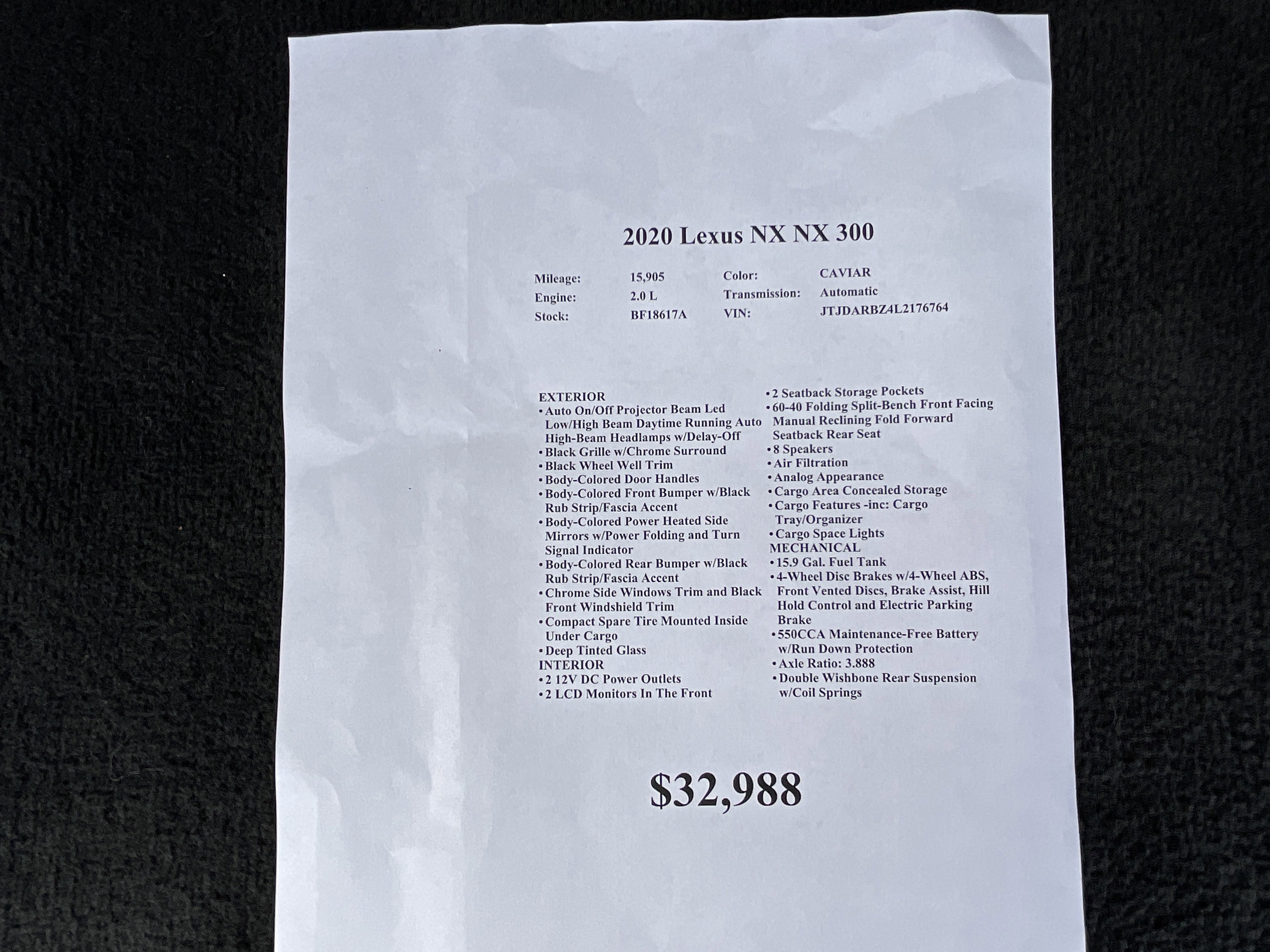 Used 2020 Lexus NX 300 FWD w/ Comfort Package image 35