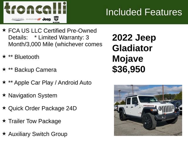 Certified 2022 Jeep Gladiator Mojave w/ Trailer Tow Package image 5