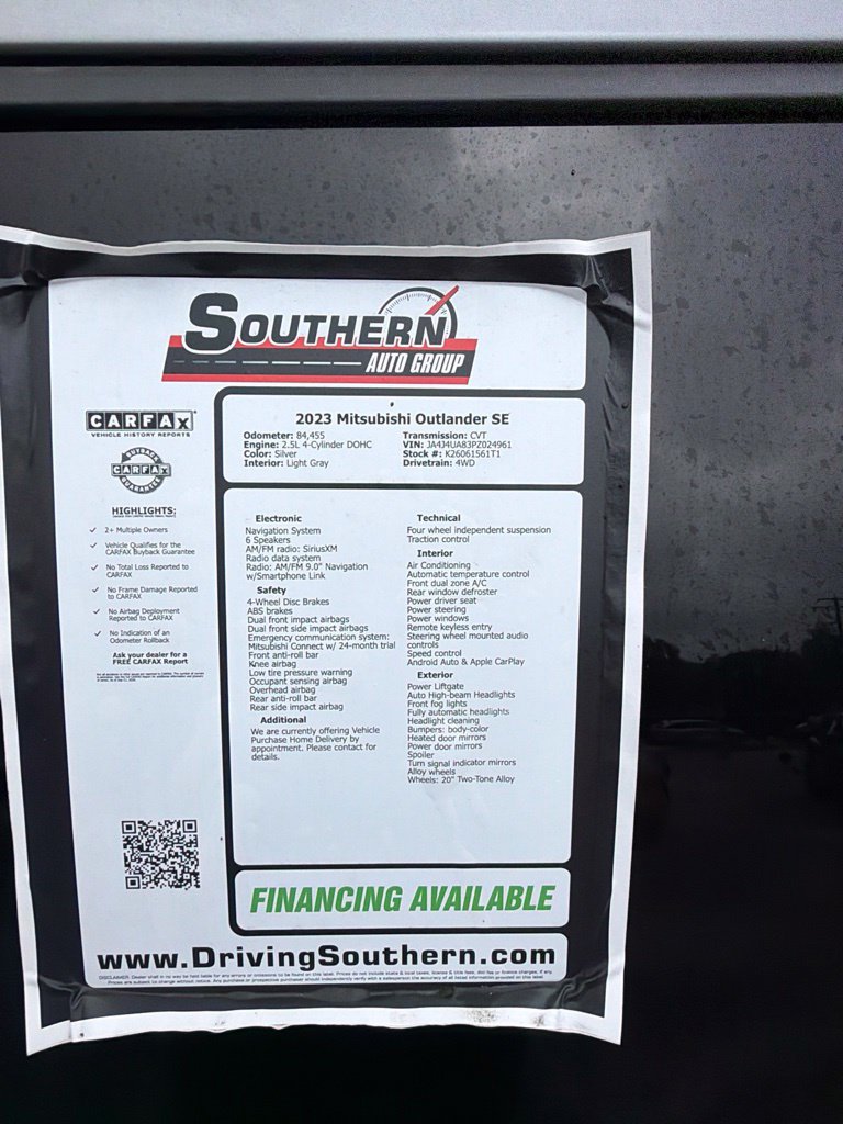 Used 2023 Mitsubishi Outlander SE AWD/4WD image 10