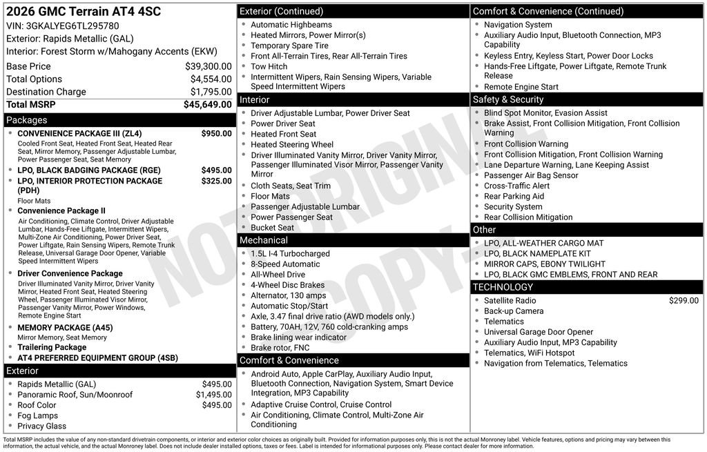 New 2026 GMC Terrain AT4 w/ Convenience Package III image 24