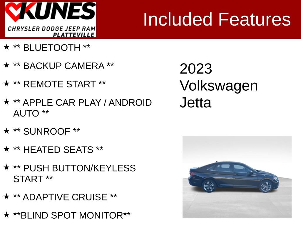 Used 2023 Volkswagen Jetta SE w/ Panoramic Sunroof Package FWD image 2