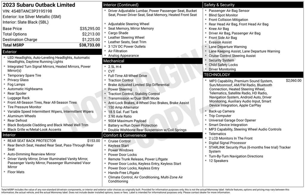 Used 2023 Subaru Outback Limited AWD/4WD image 6