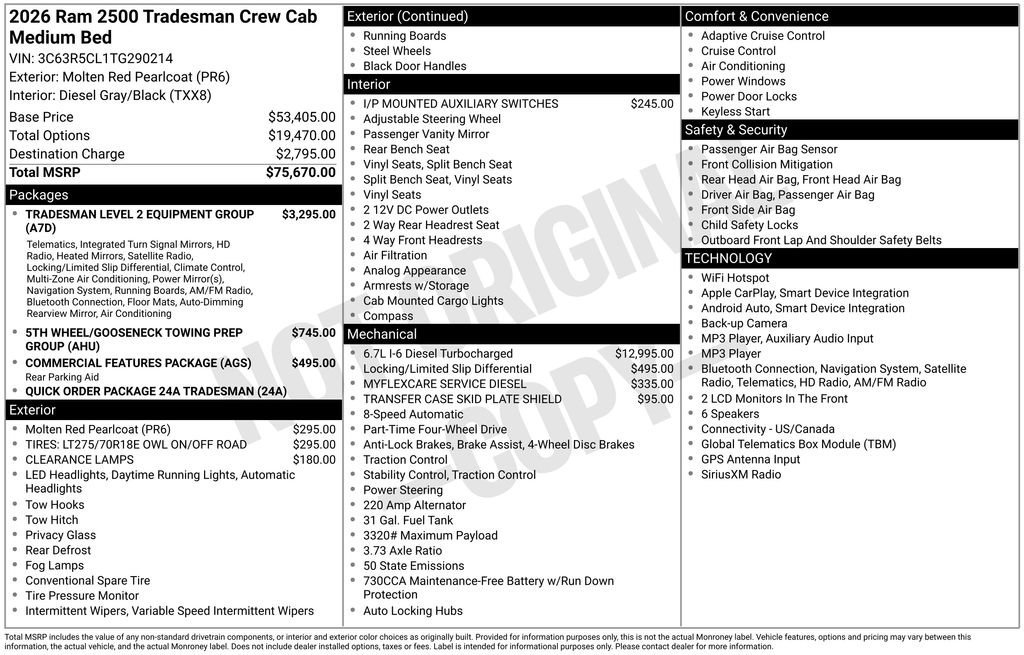 New 2026 RAM 2500 Tradesman AWD/4WD image 31