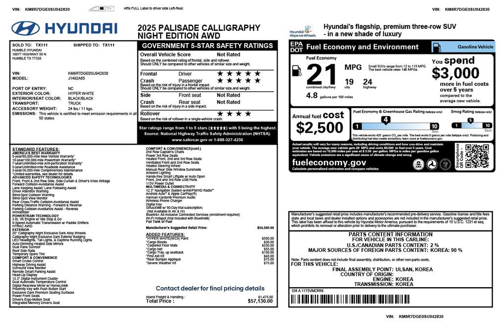 Used 2025 Hyundai Palisade Calligraphy AWD/4WD image 3